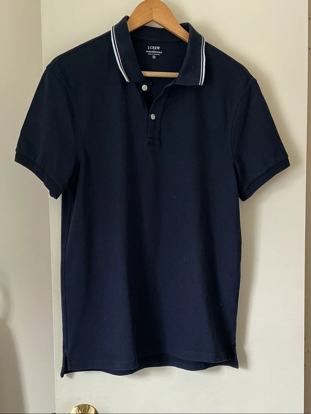 J. Crew Men’s Navy Polo Shirt with Contrast Collar